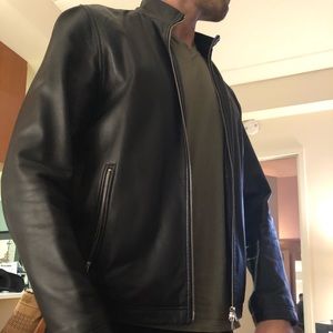 Men’s Theory Black Leather Jacket